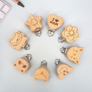 Clip de sucette en forme d'ours de bonne qualité chaînes de clip factices en bois de hêtre pour la dentition à mâcher pour 0-12 mois - Product Image 6