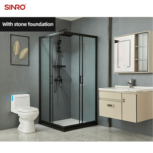 <span class=keywords><strong>Cabine</strong></span> <span class=keywords><strong>de</strong></span> <span class=keywords><strong>douche</strong></span> coulissante d'angle carrée étanche avec receveur en verre trempé pour projets hôteliers - Product Image 3