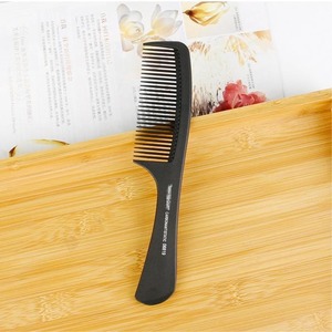 Peine profesional de dientes finos de fibra de carbono negro-Peine de corte antiestático para peluquería y barberías de precisión - Product Image 3