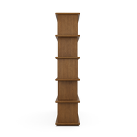 Étagère ouverte en noyer noir de style Wabi Sabi moderne du milieu du siècle, unité de rangement multi-compartiments pour la maison et le bureau