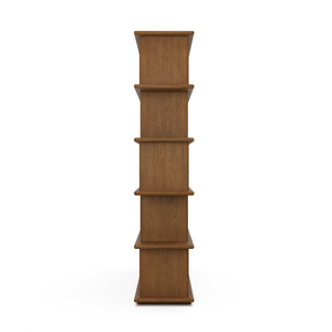Mid-Century Wabi Sabi Modern Black Walnut <strong>Open</strong> Bookshelf Multi-Compartment Storage <strong>Shelving</strong> <strong>Unit</strong> for Home &amp; Office - Product Image 5