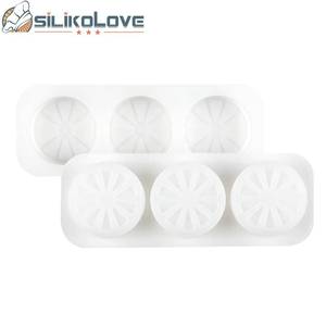 Custom Logo 3-Cavity DIY Handmade Pastry Silicone Orange/Lemon <b>Slice</b> Shape Decoration Chocolate <b>Cake</b> Soap Mold - Product Image 1