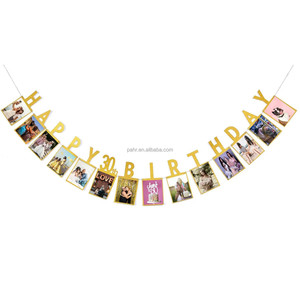 Bannière Joyeux Anniversaire 1er, 2ème, 16ème, 18ème, 21ème, 30ème, 40ème, 50ème, 60ème Anniversaire, Accessoire Photo, Décorations et Fournitures en Papier, Marque OEM - Product Image 4