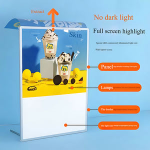 A4 Wall Mounted LED <strong>Light</strong> <strong>Box</strong> Menu Temper Glass Poster Frame Advertising Sign Acrylic <strong>Crystal</strong> Customizable Ewen - Product Image 5