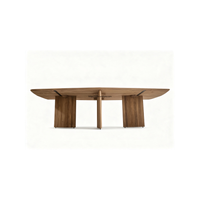 Table à manger moderne en bois massif avec surface spacieuse, pieds robustes, design intemporel pour la maison, le restaurant, la salle à manger, meubles