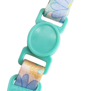 Venta al por mayor multicolor impresión ajustable poliéster mascota gato cachorro Collar con campanas y colgante floral - Product Image 4