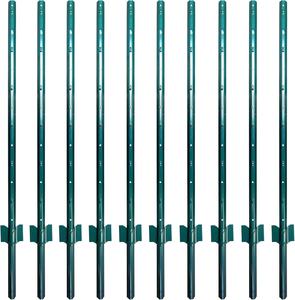 Paquete <span class=keywords><strong>de</strong></span> 10 <span class=keywords><strong>Postes</strong></span> Metálicos Cuadrados Resistentes <span class=keywords><strong>de</strong></span> 1.5 m, Ecológicos, para Cercas <span class=keywords><strong>de</strong></span> Jardín, Anclajes <span class=keywords><strong>de</strong></span> Esquina, Cercas Temporales Modernas para Patio - Product Image 6