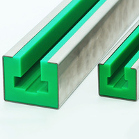Prix usine Bandes de roulement vertes en UHMWPE pour systèmes de convoyage, Profilés en C pour lignes d'embouteillage, Rails de glisse en PE UHMW, Guides de chaîne en plastique