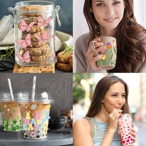 Pegatinas de Transferencia DTF Personalizadas <span class=keywords><strong>para</strong></span> Envolturas de Tazas, Resistentes al Agua y a los Rayos UV, <span class=keywords><strong>para</strong></span> San Valentín, Día de San Patricio, Pascua y Primavera, con Diseños de Corazón, Trébol, Conejo y Flor - Product Image 6