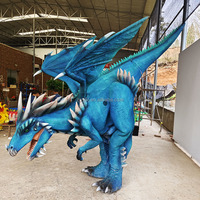 Jambes cachées grandeur nature Animatronic Dragon Costume accessoires de film réaliste marche bleu Dragon modèle