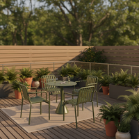 Ensemble table et chaises de jardin en fer moderne, non pliable, pour usage extérieur, idéal pour les restaurants, modèle SXD6