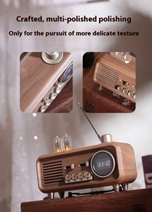 Vofull Rétro Réveil en Bois <span class=keywords><strong>Radio</strong></span> Haut-Parleur Rechargeable 1500mhA Batterie AS32 TWS <span class=keywords><strong>Radio</strong></span> Portable TF Meilleur <span class=keywords><strong>Radio</strong></span> Rétro Vintage - Product Image 4