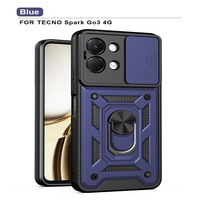Étui de téléphone Lichicase Armor Design Push Window Soft TPU Hard PC pour Tecno Pova Curve 2, coque antichoc