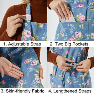 Sublimazione personalizzata stampa digitale alla moda in poliestere Art Clear BBQ cottura grembiuli floreali da cucina per le donne - Product Image 4