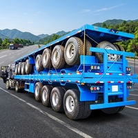 Semi-remorque plateau robuste 2, 3 ou 4 essieux, pour conteneurs 20FT, 40FT, 45FT, capacité de transport 30 à 80 tonnes