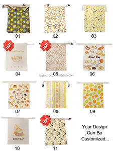 खाद्य भंडारण कपड़े बैग पुनः प्रयोज्य कार्बनिक लिनन बीसमोम ब्रेड बैग के लिए - Product Image 5