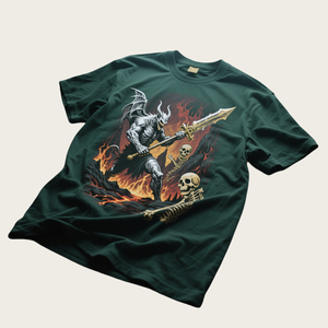 เสื้อยืด Hell Shirt คุณภาพสูง 100% ผ้าฝ้าย สไตล์สตรีทแวร์ ทรงโอเวอร์ไซส์ ไหล่ตก แขนสั้น ลายพิมพ์ดาววินเทจ สำหรับผู้ชาย - Product Image 3