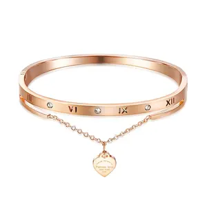 Bracelet en acier inoxydable pour femme, Design élégant, magnifique, amour éternel, tendance