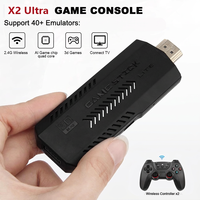 Console de jeu rétro X2 Ultra TV Stick 4K avec plus de 60000 jeux, 256 Go, 40 émulateurs, manettes sans fil, Plug and Play