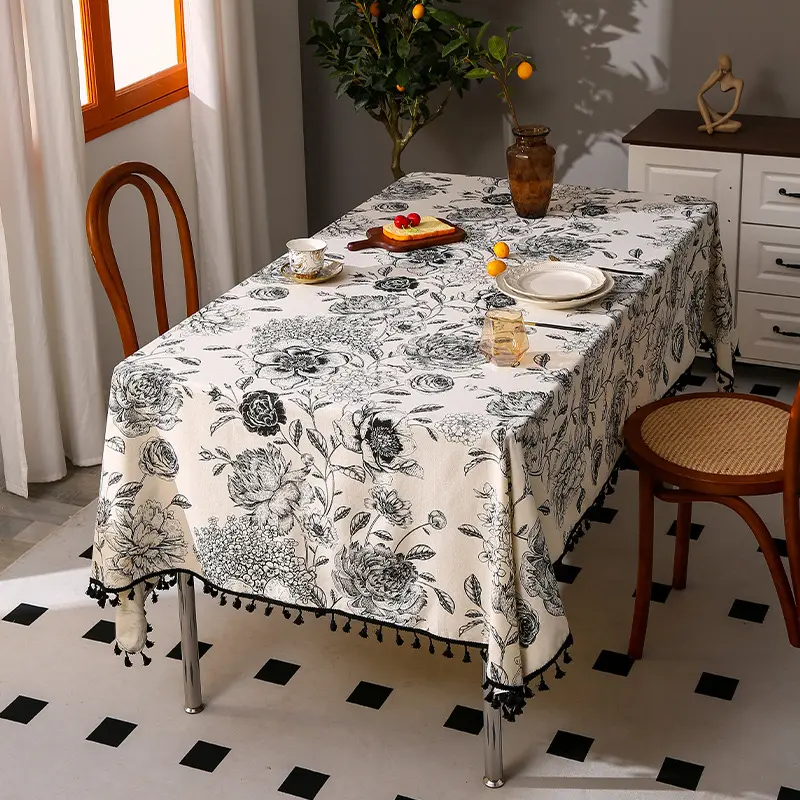 Wholesale New Modern Printed Dining Custom Table Cover Home Hotel Weddings Decorations Round Table Cloth
