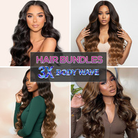 Lot de 3 extensions capillaires synthétiques ondulées et bouclées Julianna Wholesale en fibre haute température, tissage doux en vagues corporelles