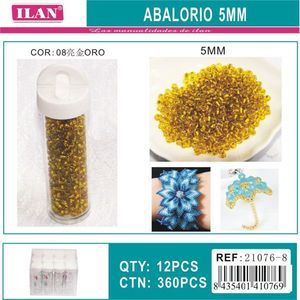 Perline Ilan Abalorio 5 mm color oro per la creazione di gioielli e artigianato - Product Image 1