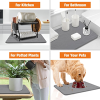Tapis de diatomite antidérapant super absorbant Tapis de bain en pierre de diatomite à séchage rapide pour porte-vaisselle de cuisine