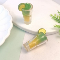 100Pcs Ornamen Miniatur Musim Panas Makanan Mini Resin Simulasi Minuman Jus Jeruk Model Mainan Minuman Aksesoris Rumah Boneka