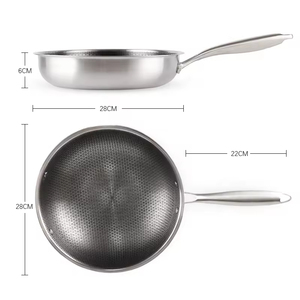 Yeni kızartma tavası sıcak satış 28-30 Cm paslanmaz çelik saplar yapışmaz paslanmaz çelik petek kızartma tavası - Product Image 3