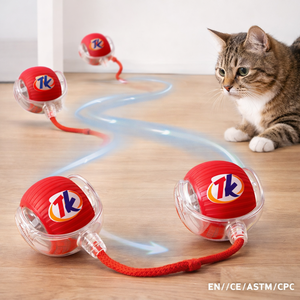 Palla Interattiva Intelligente per Cani con Maniglia in Corda, Ritorno Automatico, Gioco e Addestramento, Fornitura OEM, Ecologica, Standard EN ASTM - Product Image 2