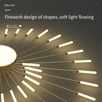 Plafonnier LED de luxe moderne en fer et acrylique, design à montage en surface, motif arc circulaire effet feux d'artifice, 6000K, pour hôtel