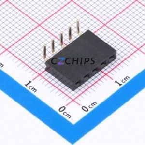 XDM254-1-05-W-8.5-G0 Pin Socket Bent Lead Through Hole,P=2.54mm Connector 1x5P 2.54mm Square Hole Right Angle Insert - Product Image 1