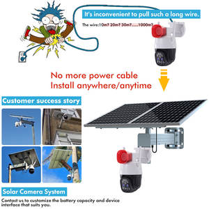 Zoom 10X lente dual con energía solar PTZ Cámara CCTV para exteriores tarjeta SIM 4G pista de movimiento automático 4K vídeo inalámbrico IP - Product Image 4