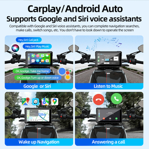 Grandnavi, Cámara de Doble Espejo, Pantalla Táctil Android Auto, Resistente al Agua, 5 Pulgadas, Reproductor Multimedia para Motocicleta, Monitor, Dashcam, Radio para Motocicletas - Product Image 3