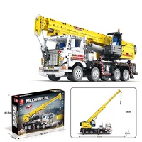 Juguete Educativo Eléctrico de Construcción, Camión Grúa de Control Remoto, Bloques de Construcción DIY, Bloques STEM de Plástico ABS