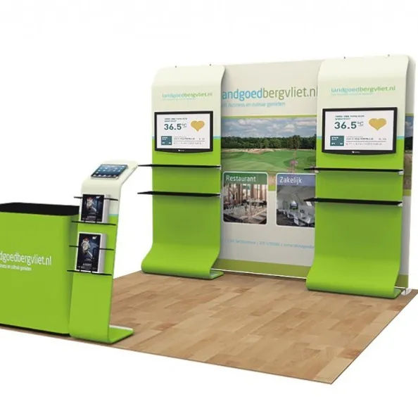 Pop Up Display Booth Stand steht Messestand