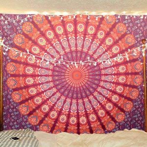 <span class=keywords><strong>Tapisserie</strong></span> murale personnalisée avec imprimés numériques, vente en gros, indienne, bohémien, Mandala, Hippie, Polyester - Product Image 6