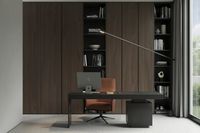 Bibliothèque Benovo Cube en bois massif couleur noyer avec portes anciennes, meuble de rangement pour salon, mobilier de maison
