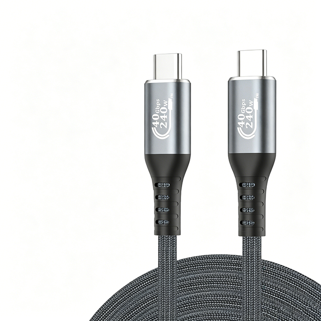 Type C to Type C Cable 40Gbps High Speed Data Transfer 240W PD Bidirectional Fast Charging 16 Core Nylon Braided 8K 60Hz HD