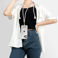 Cordon de luxe pour téléphone portable, tour de cou ou bandoulière, pour femmes, avec patch disponible, en corde de coton, accessoires pour téléphone portable