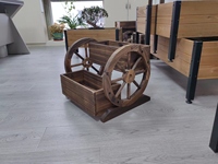 Boîte de jardinière en bois Wagon, jardinière de jardin avec roues, jardinière décorative pour fleurs herbes légumes