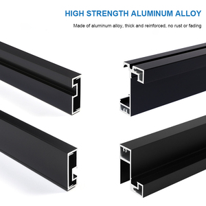 Kit <span class=keywords><strong>de</strong></span> quincaillerie pour <span class=keywords><strong>porte</strong></span> coulissante en verre, système invisible encastré dissimulé, profil <span class=keywords><strong>de</strong></span> <span class=keywords><strong>porte</strong></span> intérieure, cadre en aluminium, roulettes <span class=keywords><strong>de</strong></span> rail - Product Image 3