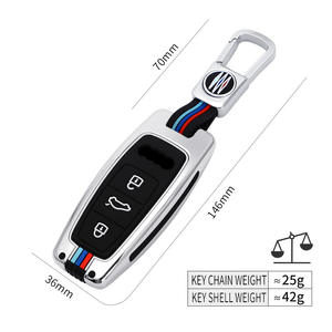 Accesorios Interiores para Automóviles, Funda para Llaves de Coche de Aleación de Zinc con Llavero, Compatible con Audi A6L A6 A7 - Product Image 2