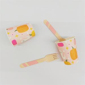 จานขนมหวานรูปผีฟักทองสีชมพู DAMAI ชุดอุปกรณ์ปาร์ตี้แบบใช้แล้วทิ้ง ถ้วยกระดาษ ผ้าเช็ดปาก จานกระดาษ ชุดภาชนะสำหรับงานปาร์ตี้ฮาโลวีน - Product Image 5