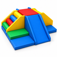 Équipement de jeu modulaire coloré commercial pour aire de jeux intérieure, avec piscine à balles et toboggan d'escalade, idéal pour la location lors d'événements intérieurs et extérieurs