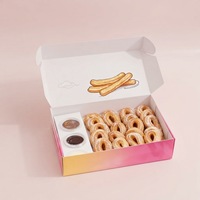 Boîte à churros biodégradable personnalisée, recyclable, de qualité alimentaire, pour pâtisserie, gâteaux, beignets, biscuits