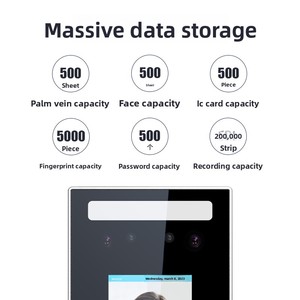 Kimlik kartı 2.4 tcp/ip İngilizce için USB Flash sürücü inç katılım makinesi yüz tanıma Palm ven parmak izi şifre sensörü - Product Image 4