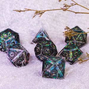 Udixi Tùy Chỉnh Đa Hai Mặt Sắc Nét Cạnh Xúc Xắc RPG Rồng Và Dungeon Handmade Ma Thuật Vòng Tròn Nhựa Xúc Xắc Bộ - Product Image 4