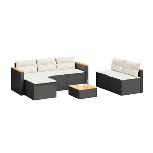 Ensemble de canapés de jardin en rotin d'extérieur 6 places, résistant aux intempéries, design contemporain pour patio et jardin - Product Image 1