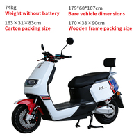 Moto électrique 1000W 60V de ville, vente en gros, prix usine Chine